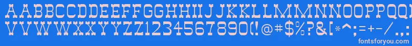 フォントWildwest – ピンクの文字、青い背景