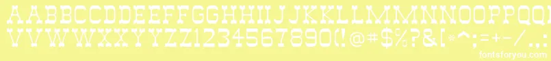 Wildwest Font – White Fonts on Yellow Background