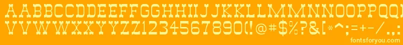 Wildwest-Schriftart – Gelbe Schriften auf orangefarbenem Hintergrund
