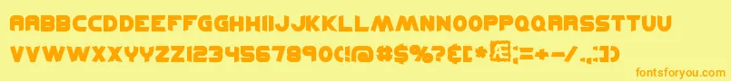 KickflipBrk-Schriftart – Orangefarbene Schriften auf gelbem Hintergrund