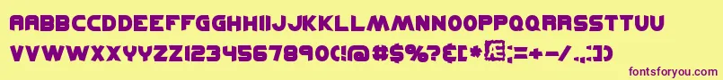 Police KickflipBrk – polices violettes sur fond jaune