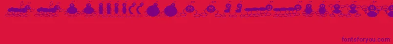 XTerminateJl Font – Purple Fonts on Red Background