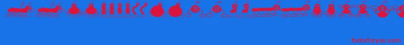 フォントXTerminateJl – 赤い文字の青い背景
