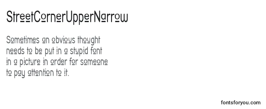 StreetCornerUpperNarrow Font