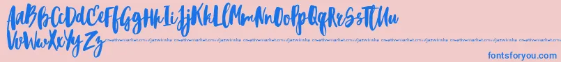 BlacktearDemo Font – Blue Fonts on Pink Background