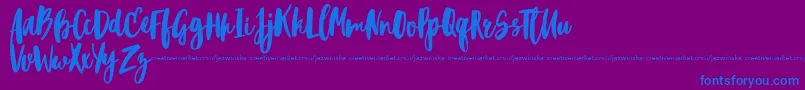 BlacktearDemo Font – Blue Fonts on Purple Background