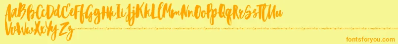 BlacktearDemo Font – Orange Fonts on Yellow Background