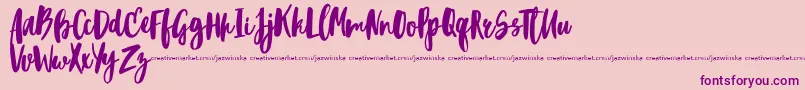 フォントBlacktearDemo – ピンクの背景に紫のフォント