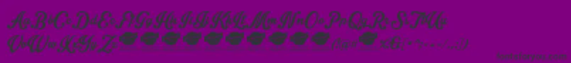 Czcionka IntriqueScriptPersonalUse – czarne czcionki na fioletowym tle