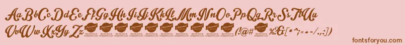 IntriqueScriptPersonalUse Font – Brown Fonts on Pink Background