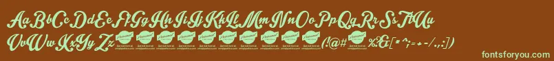 IntriqueScriptPersonalUse Font – Green Fonts on Brown Background