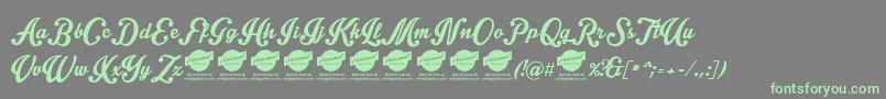 IntriqueScriptPersonalUse Font – Green Fonts on Gray Background