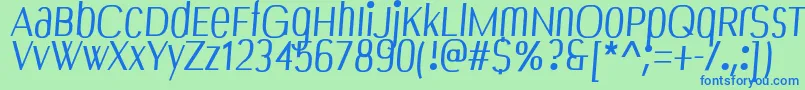 Bespoke Font – Blue Fonts on Green Background