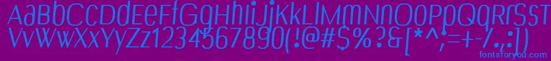 Bespoke Font – Blue Fonts on Purple Background