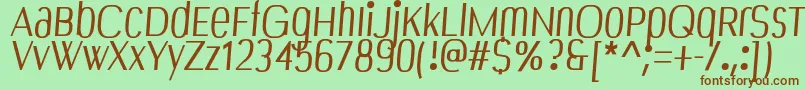 Bespoke Font – Brown Fonts on Green Background