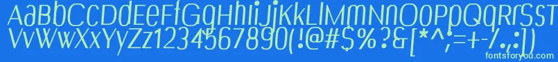 Bespoke Font – Green Fonts on Blue Background