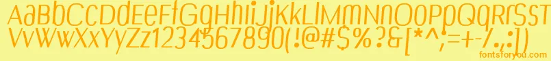 Bespoke Font – Orange Fonts on Yellow Background