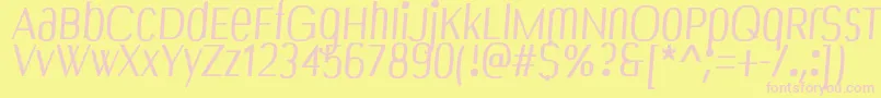Bespoke-fontti – vaaleanpunaiset fontit keltaisella taustalla