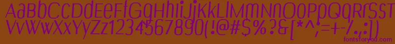 Bespoke Font – Purple Fonts on Brown Background