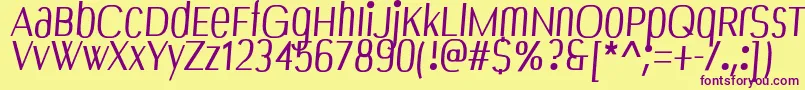 Bespoke Font – Purple Fonts on Yellow Background