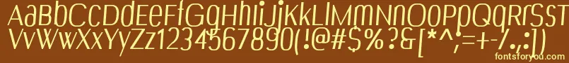 Bespoke-fontti – keltaiset fontit ruskealla taustalla