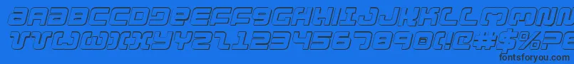 Шрифт Exedore3Di – чёрные шрифты на синем фоне