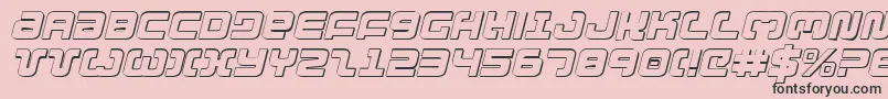 Exedore3Di-Schriftart – Schwarze Schriften auf rosa Hintergrund
