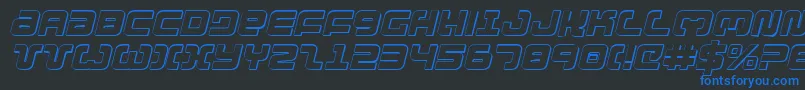 Шрифт Exedore3Di – синие шрифты на чёрном фоне