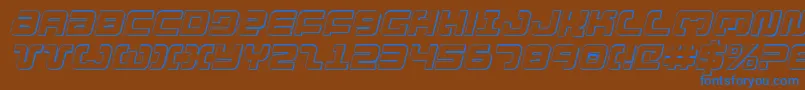 Шрифт Exedore3Di – синие шрифты на коричневом фоне