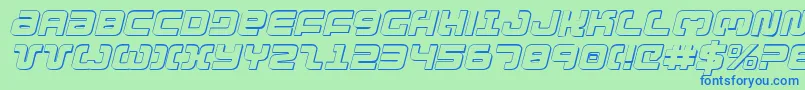 Шрифт Exedore3Di – синие шрифты на зелёном фоне