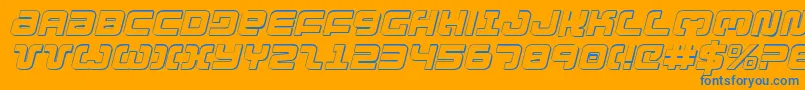 Exedore3Di Font – Blue Fonts on Orange Background