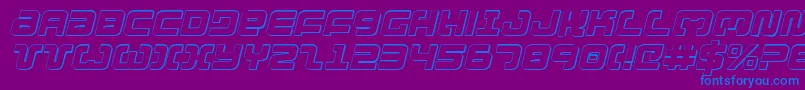 Exedore3Di-fontti – siniset fontit violetilla taustalla