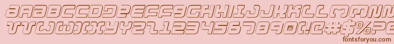 フォントExedore3Di – ピンクの背景に茶色のフォント