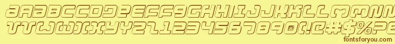 Czcionka Exedore3Di – brązowe czcionki na żółtym tle