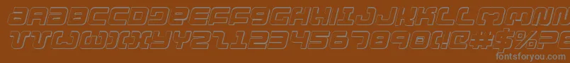 フォントExedore3Di – 茶色の背景に灰色の文字