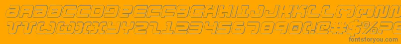 フォントExedore3Di – オレンジの背景に灰色の文字