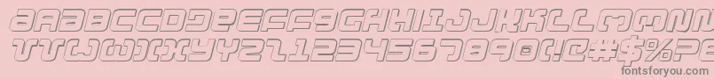 フォントExedore3Di – ピンクの背景に灰色の文字