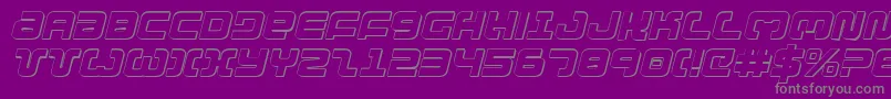 Exedore3Di-Schriftart – Graue Schriften auf violettem Hintergrund