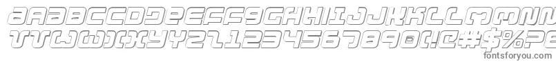 Exedore3Di-fontti – harmaat kirjasimet valkoisella taustalla