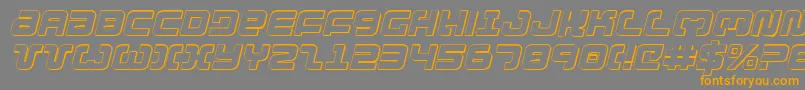 フォントExedore3Di – オレンジの文字は灰色の背景にあります。