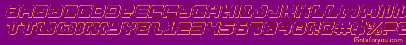 フォントExedore3Di – 紫色の背景にオレンジのフォント
