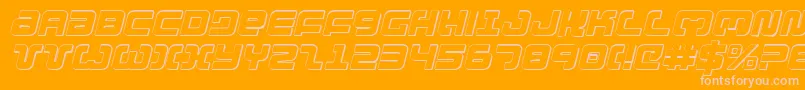 フォントExedore3Di – オレンジの背景にピンクのフォント