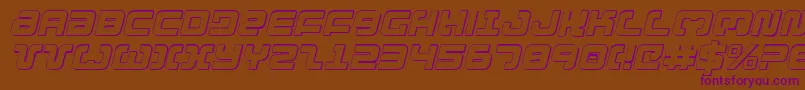 フォントExedore3Di – 紫色のフォント、茶色の背景
