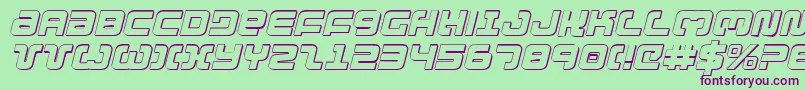 フォントExedore3Di – 緑の背景に紫のフォント