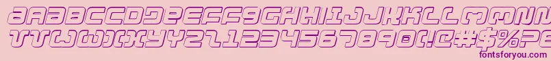 Exedore3Di-fontti – violetit fontit vaaleanpunaisella taustalla