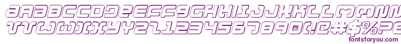 フォントExedore3Di – 白い背景に紫のフォント