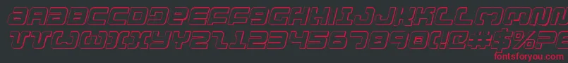 フォントExedore3Di – 黒い背景に赤い文字