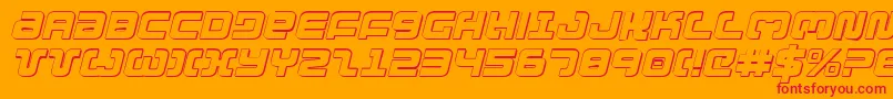 フォントExedore3Di – オレンジの背景に赤い文字