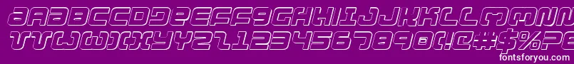 Exedore3Di-Schriftart – Weiße Schriften auf violettem Hintergrund