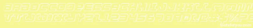 Exedore3Di-fontti – valkoiset fontit keltaisella taustalla